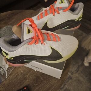 Nike Athletic Shoes White and Black with Neon Accents